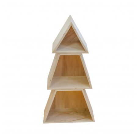 ARBRE DE NOEL BOIS 3 PIECES