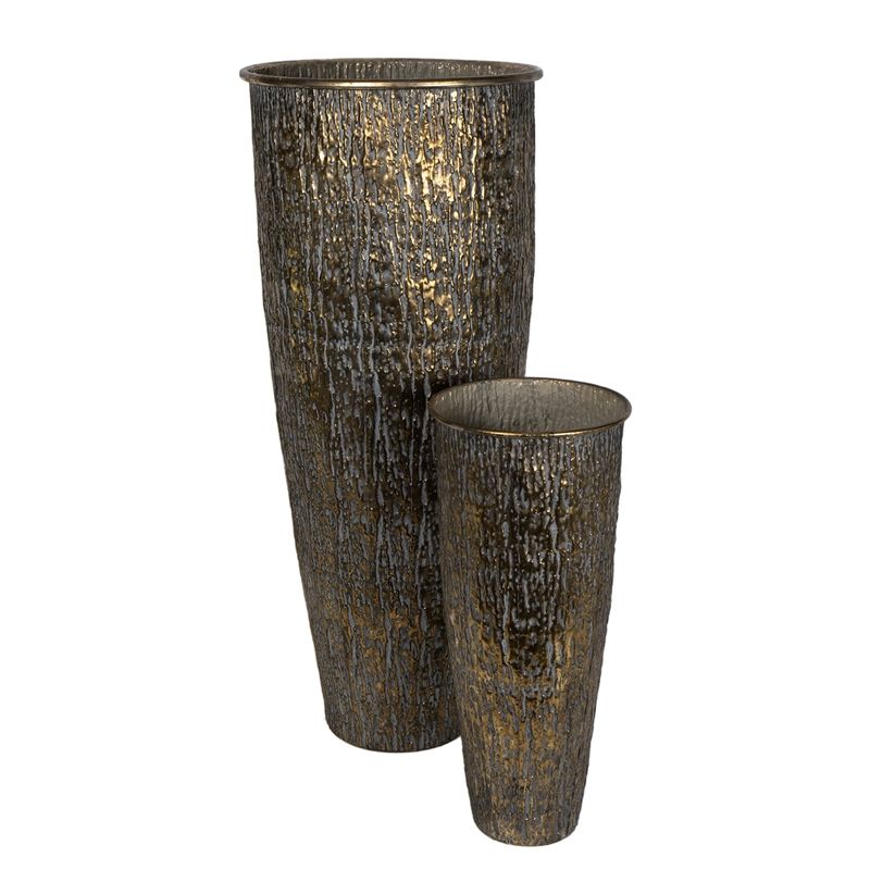 2 VASES BRONZE METAL