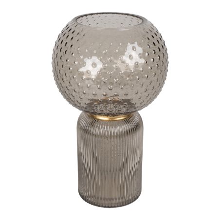 VASE ROND GRIS ET OR EN VERRE