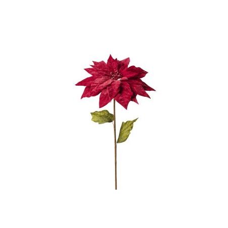 TIGE DE POINSETTIA VELOURS ROUGE