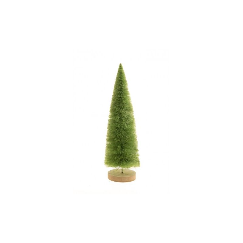 SAPIN VERT CLAIR SUR SOCLE BOIS