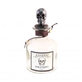 FLACON TRANSPARENT ARSENIC AVEC BOUCHON TETE DE MORT