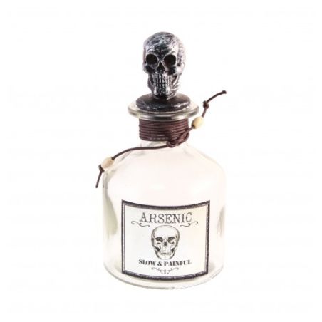 FLACON TRANSPARENT ARSENIC AVEC BOUCHON TETE DE MORT