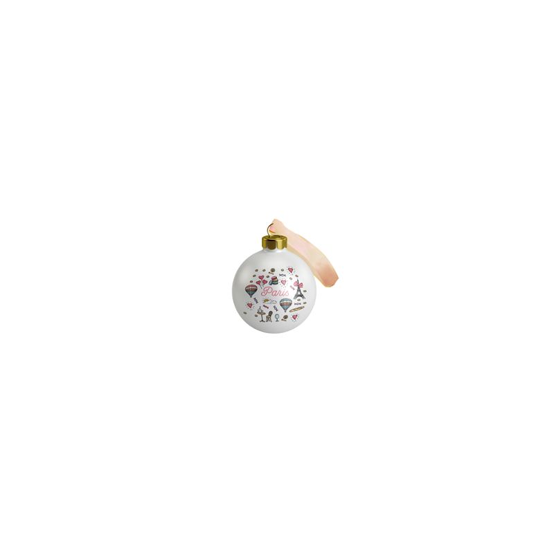 BOULE NOEL VERRE TE PASTEL