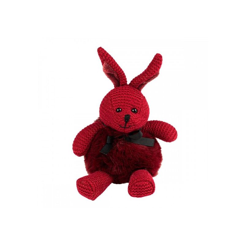 LAPIN CROCHET BOULE FOURRURE ROUGE