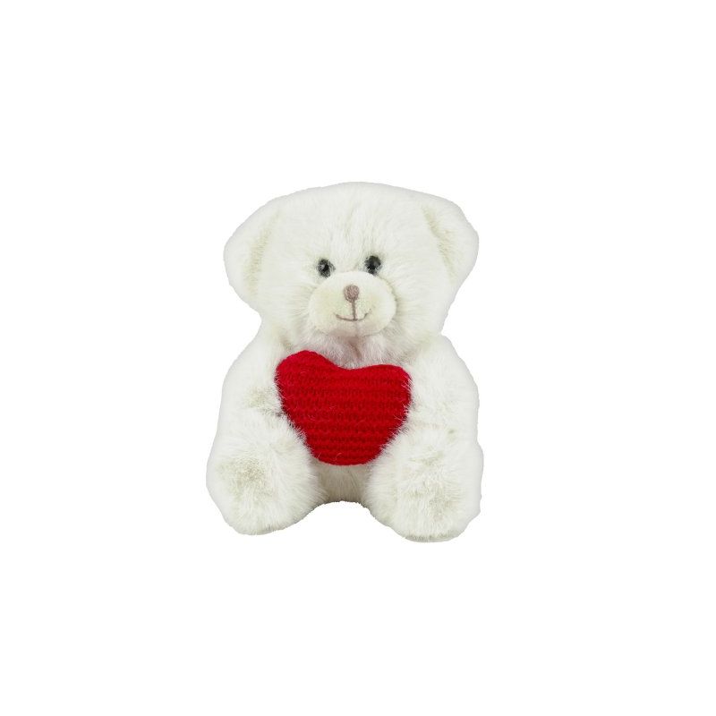 OURS ECRU COEUR ROUGE CROCHET