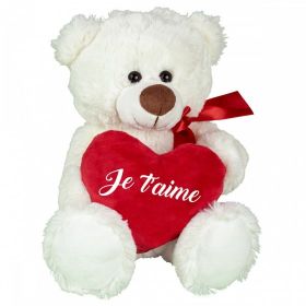 OURS ECRU COEUR JE T'AIME